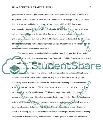 Female Genital Mutilation in the UK