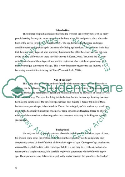 Place of Spa Resorts in Hospitality Business