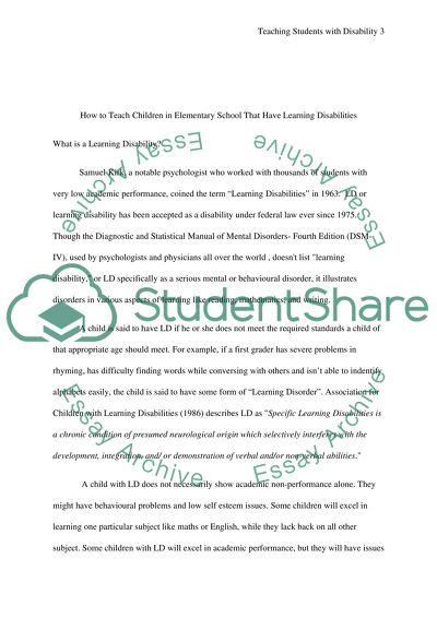 How to Teach Children in Elementary School That Have Learning Disabilities