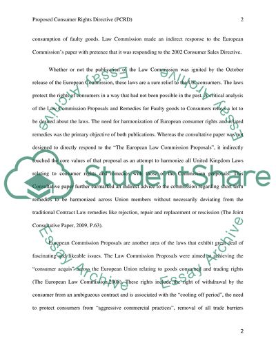 Discussing the Proposed Consumer Rights Directive