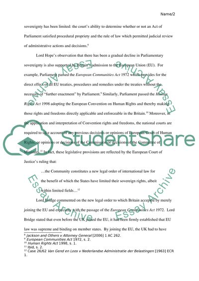 Parliamentary Sovereignty