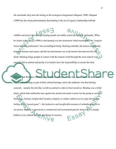 Hunting as a Spiritual Exercise with the Earth