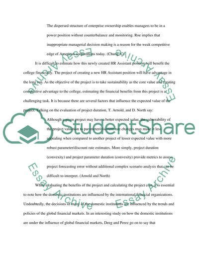 The Creation of New Human Resources Assistant Position