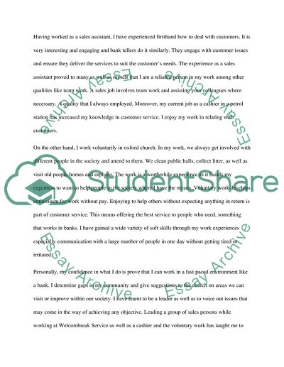 Career Development in Financial Accounts in a Bank