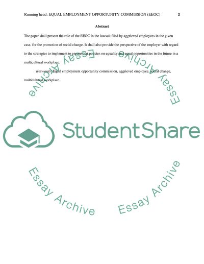 Work of Equal Employment Opportunity Commission