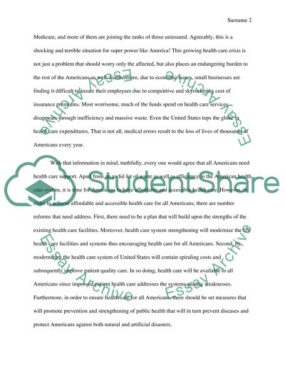 Health Care for all American