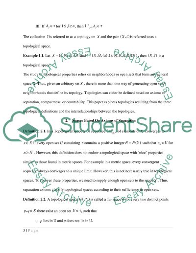 TYPES OF TOPOLOGICAL SPACES AND THEIR INTERRELATIONSHIPS