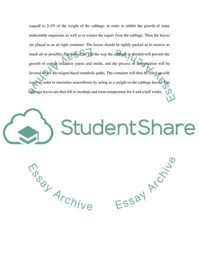 MICROBIOLOGY LAB REPORT/Sauerkraut fermentation