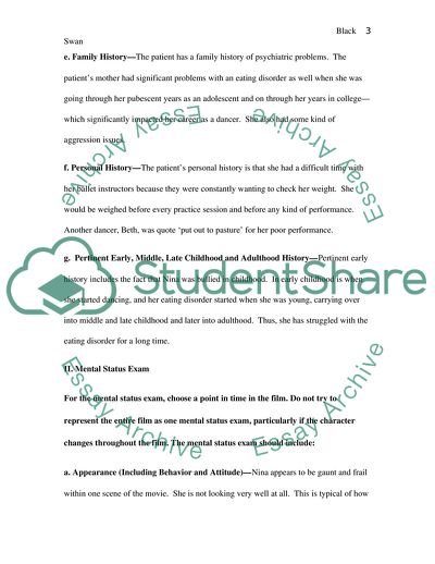 Black Swan: a Psychiatric Diagnosis