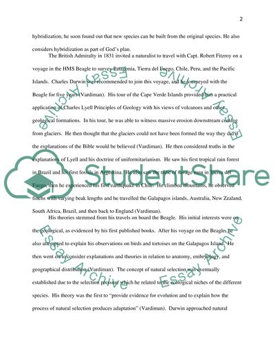 The Discovery of the Theory of Natural Selection by Darwin