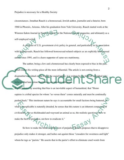 In Defense of Prejudice by Jonathan Rauch