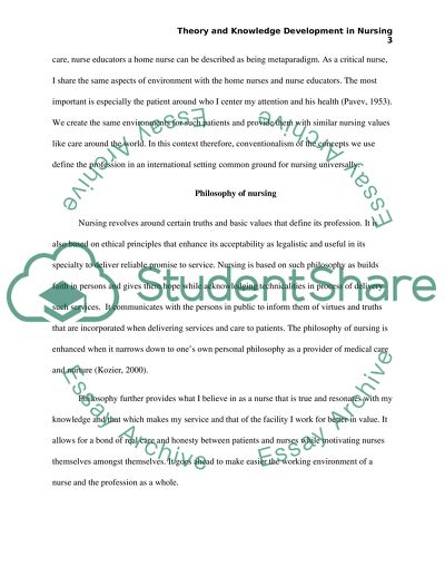 Theory and Knowledge Development in Nursing