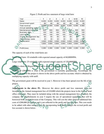 Evaluation of New Capital Projects at Yorkshire Wind Farm Company