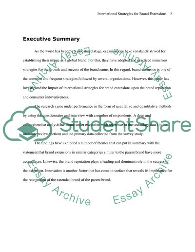 International Strategies for Brand Extensions