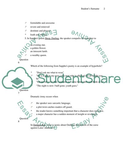 Aeneas, Pericles, Oedipus Rex