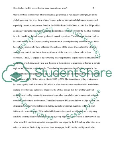 How far has the EU been effective as an international actor