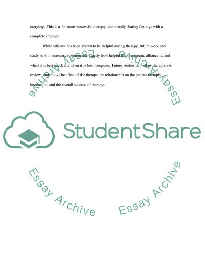 The Role of the Therapeutic Alliance in Psychotherapy