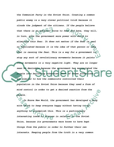 Comparing the Novels 1984 and A Brave New World