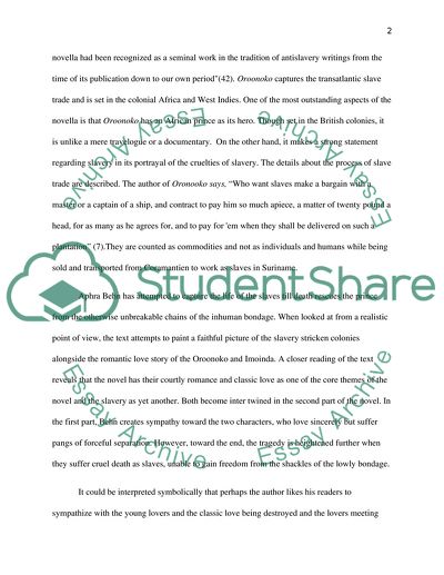 Oroonoko as an anti slavery novel image