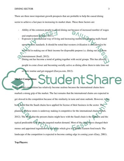 Research report on the casual dining Sector in KSA ( Saudi Arabia)