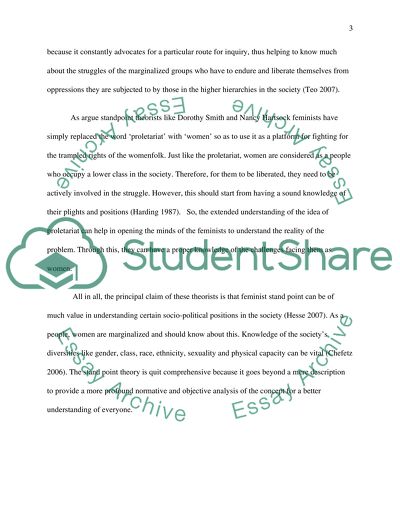 The Feminist Standpoints Challenge to Mainstream Sociology