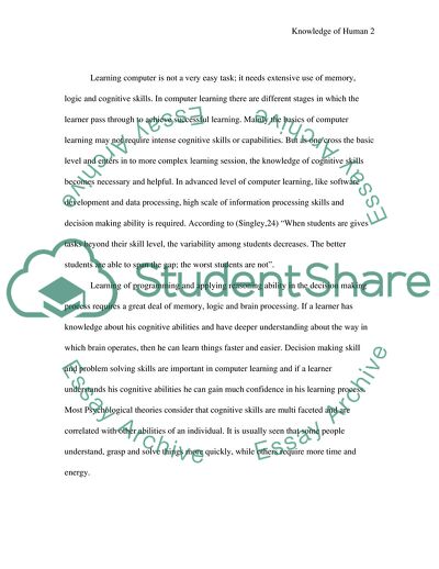 Human Cognitive Abilities and How They Can Help People to Learn Computer Systems