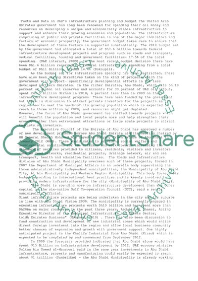 UAEs Infrastrudture and Future Plans