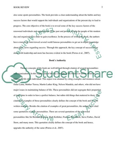 Analysis of Success Built to Last - Creating a Life that Matters Book