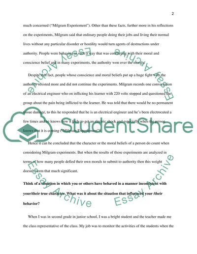 Human Behavior, Character and Situation