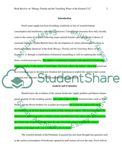 Book Review on Mirage by Cynthia Barnett