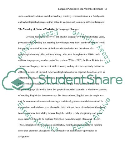 Language Changes in Teaching Adult Literacy