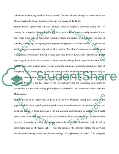 Scientific revolution and the influence of Bacons doctrines