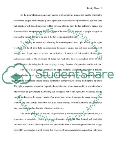 Protection of Intellectual Property, Confidentiality, and Freedom of Expression on the Internet