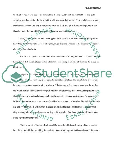 The Effect of Unisex School