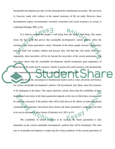 Sustainable development