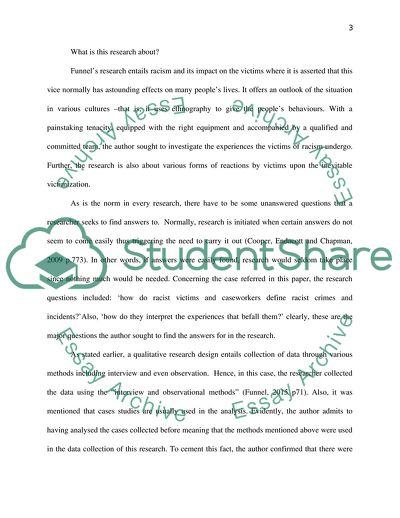 Evaluation of the Research Design and Ethical Issues Associated with the Journal Article