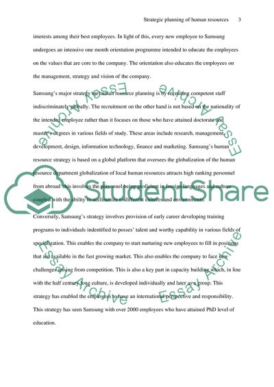 Strategic Planning of Human Resources - Samsung