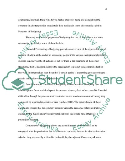 The Process of Budgeting