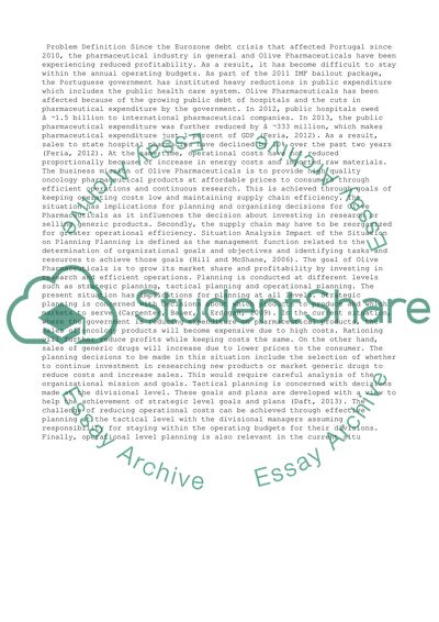 Cost Control at Olive Pharmaceuticals