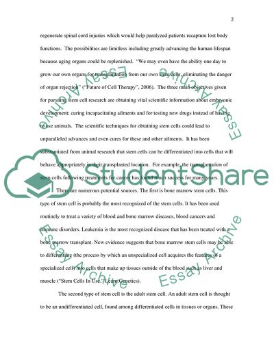 Stem Cell: A Promising Horizon