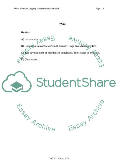 What Bonobos (pygmy chimpanzees) can teach us regarding human evolution