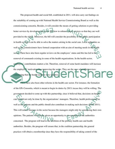 The NHS Changes Proposed in the Health and Social Care Bill