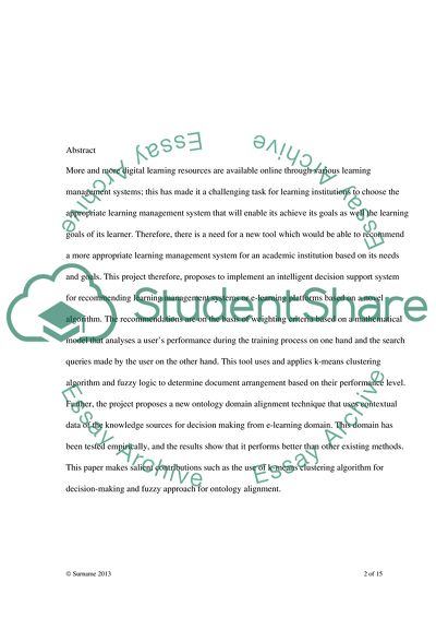 Decision-Making Model in E-Learning