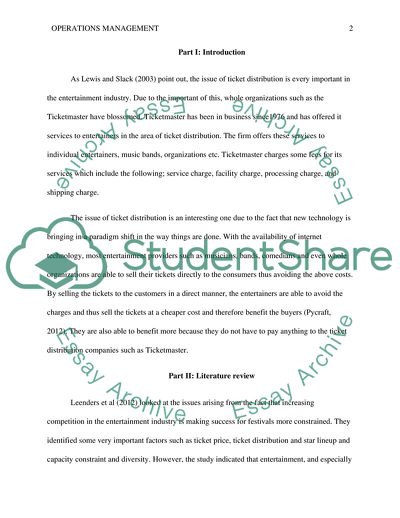 Ticket Distribution Firms