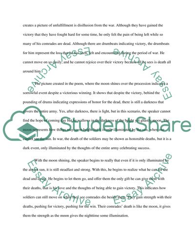 The Tone of the Poem Expresses Sorrow and Regret