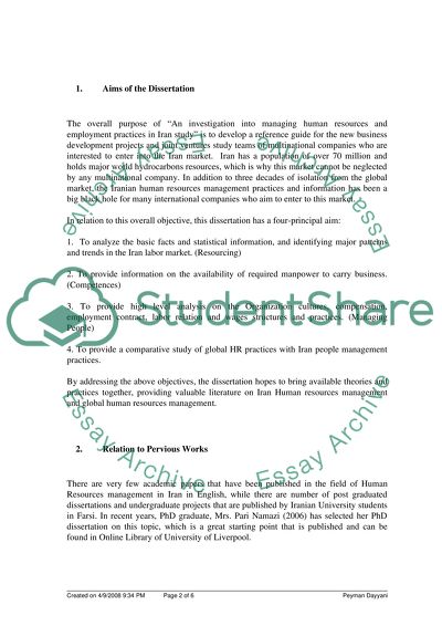 An investigation into managing human resources and employment practices in Iran study