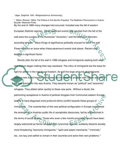 Racism in Relation to Austrian Political Discourse