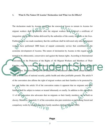 The Nature Of Acastus Declaration