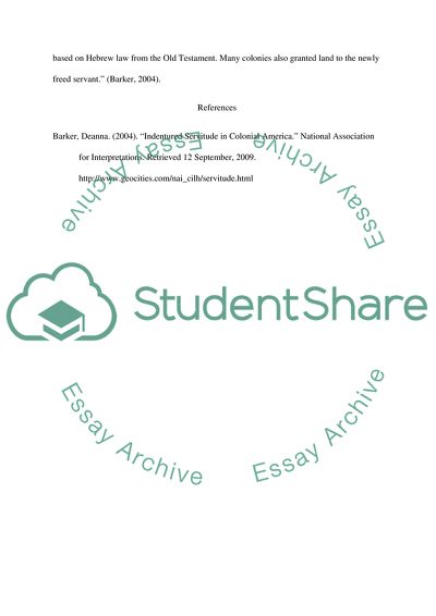 The Involuntary Migration of Indentured Servants and Enslaved Africans to the America Colonies