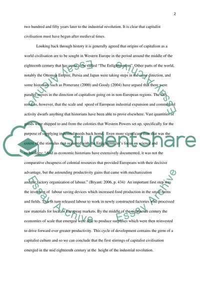 Why did a world capitalist civilization emerge when it did